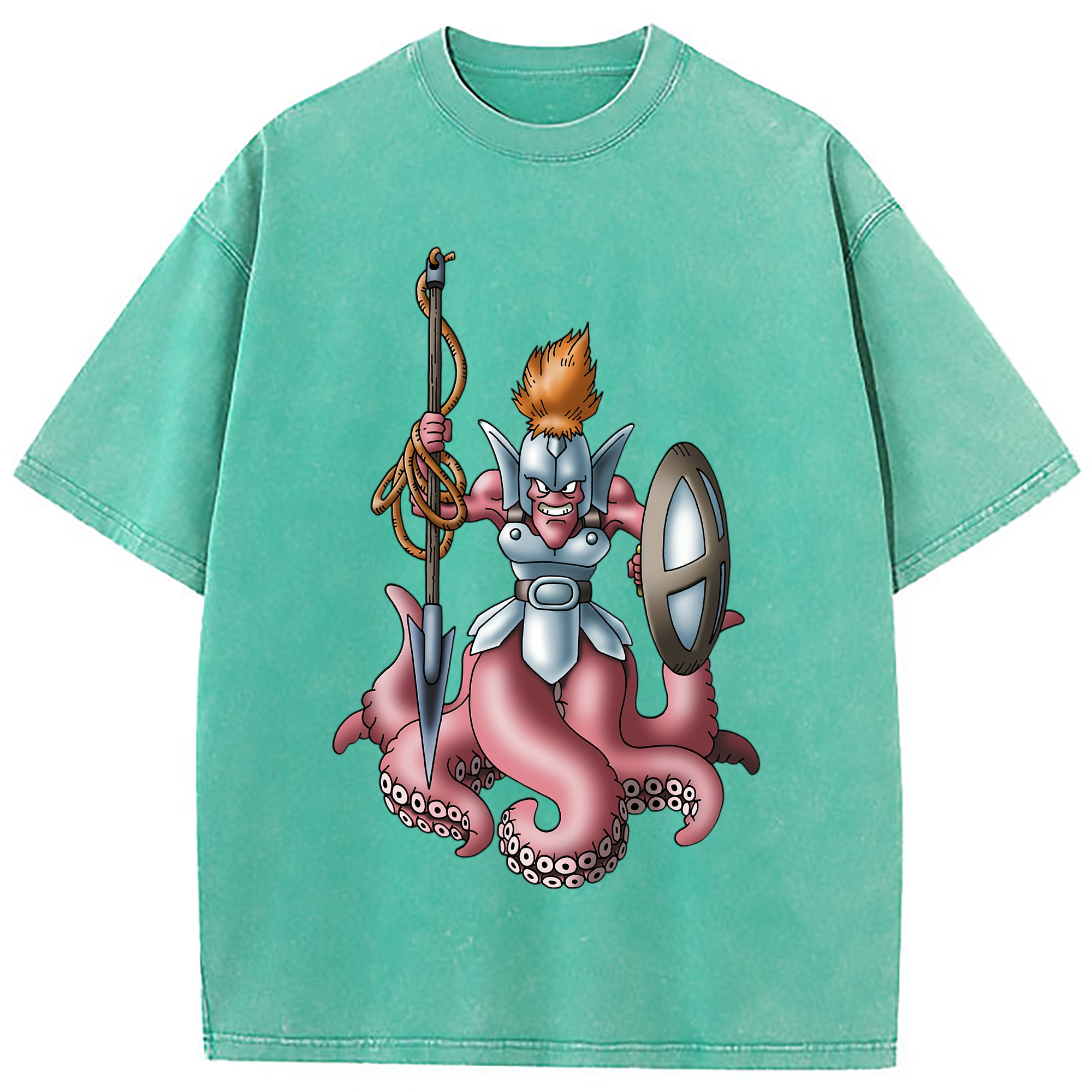 （画像用） ドラゴンクエスト Doragon Kuesuto Dragon Quest 綿100% ヴィンテージ風 半袖Tシャツ（フロントプリント）